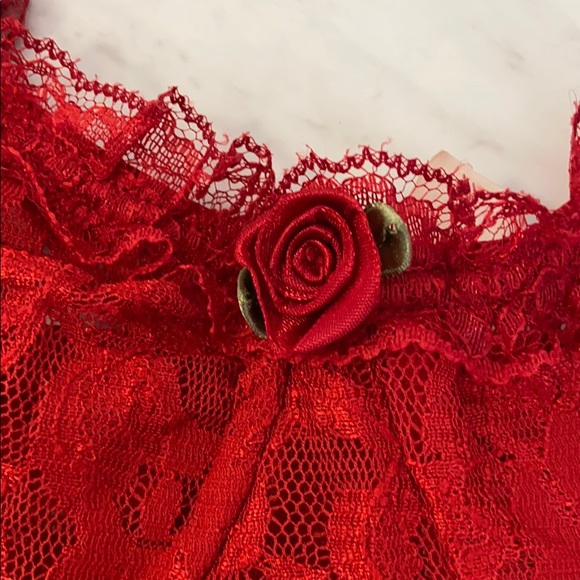 Cacique Red lace Négligée w/string thong 18/20 - Picture 5 of 5